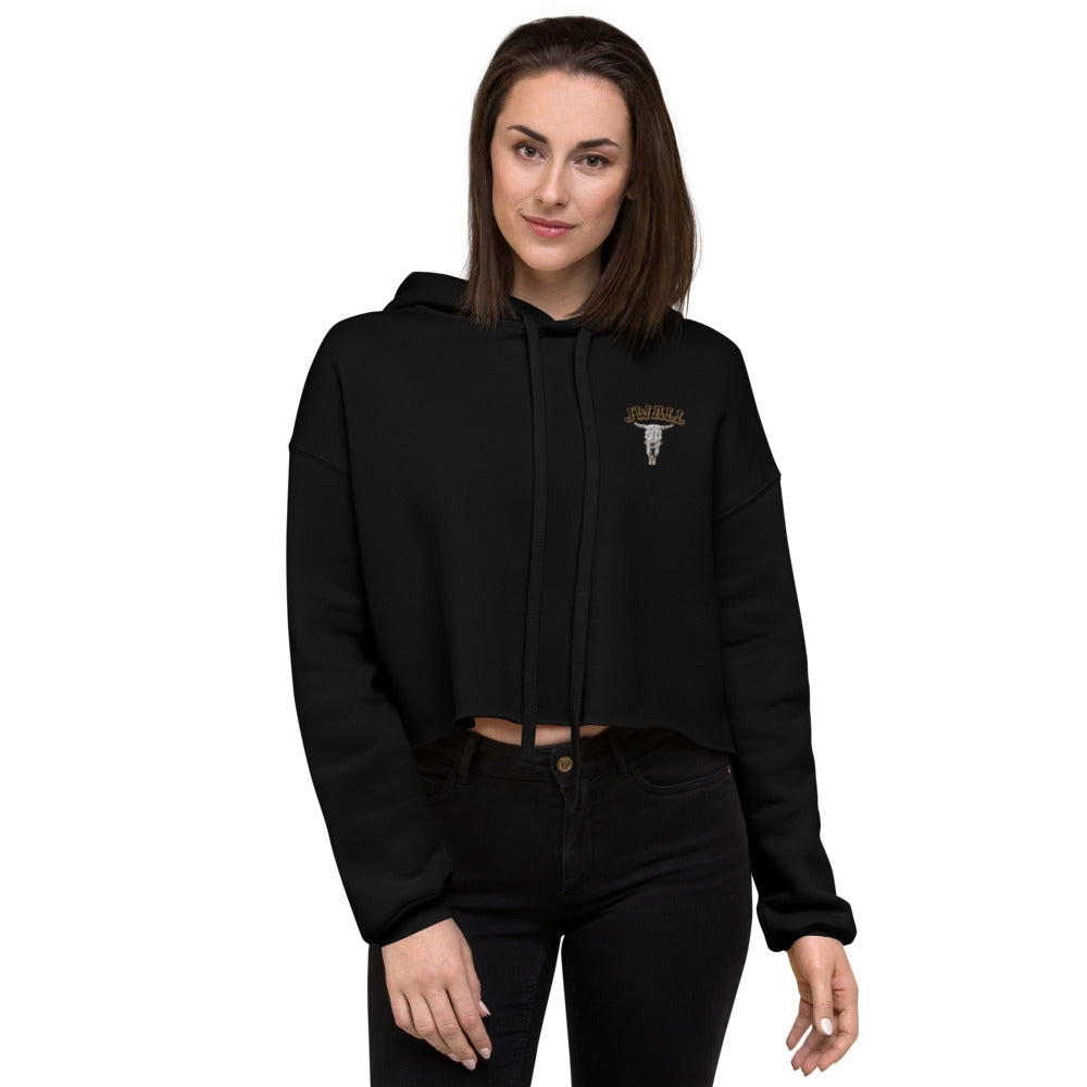 Black JWALL Crop Hoodie