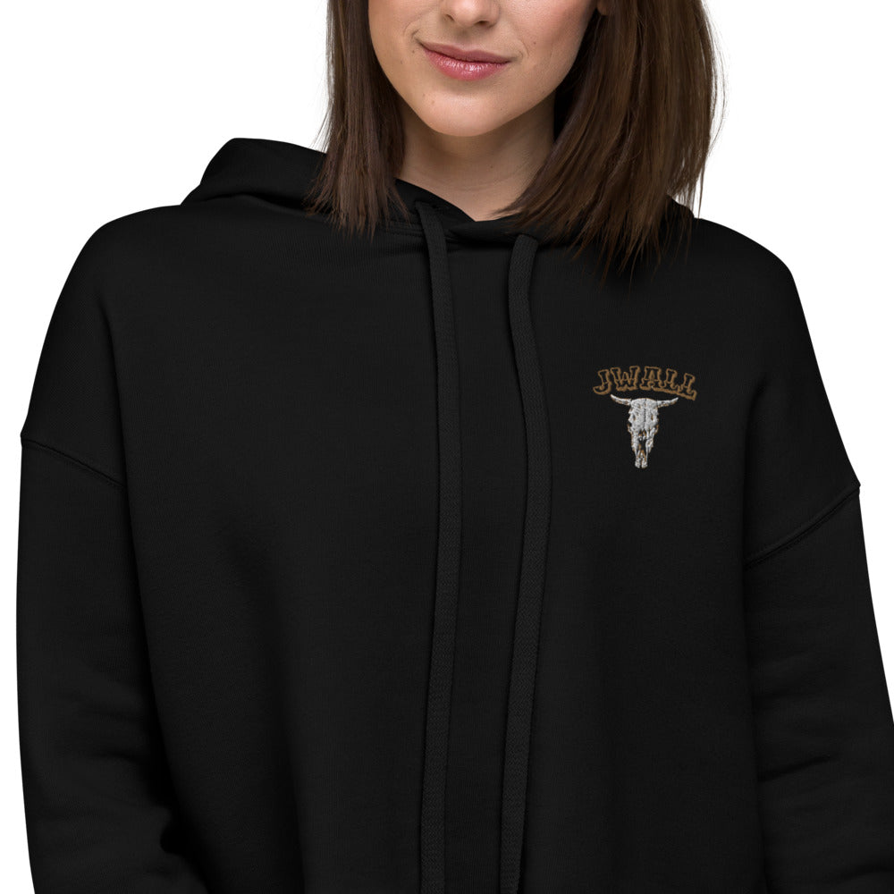 Black JWALL Crop Hoodie